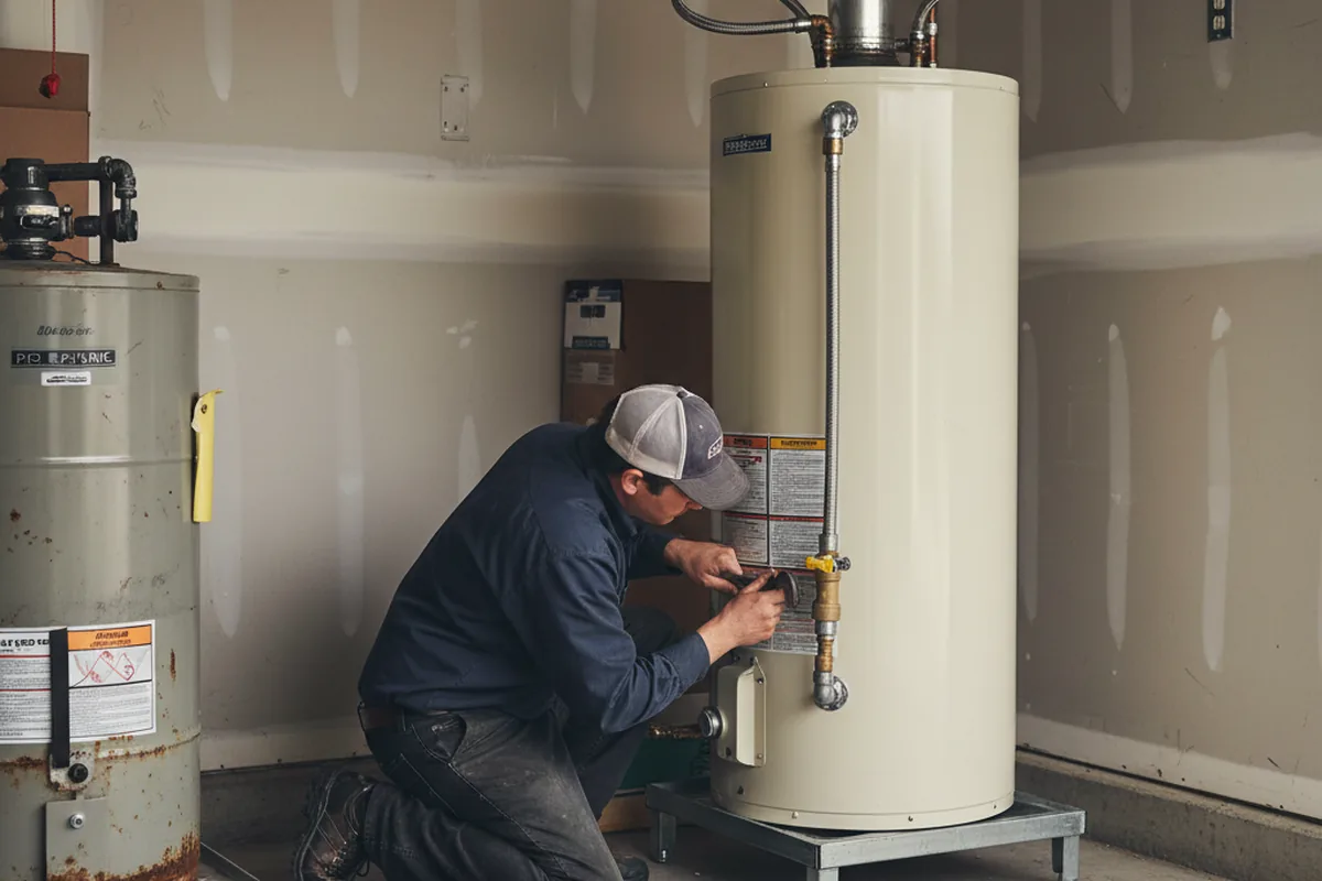 Water heater and shutoff valve replacement in Gnadenhutten
